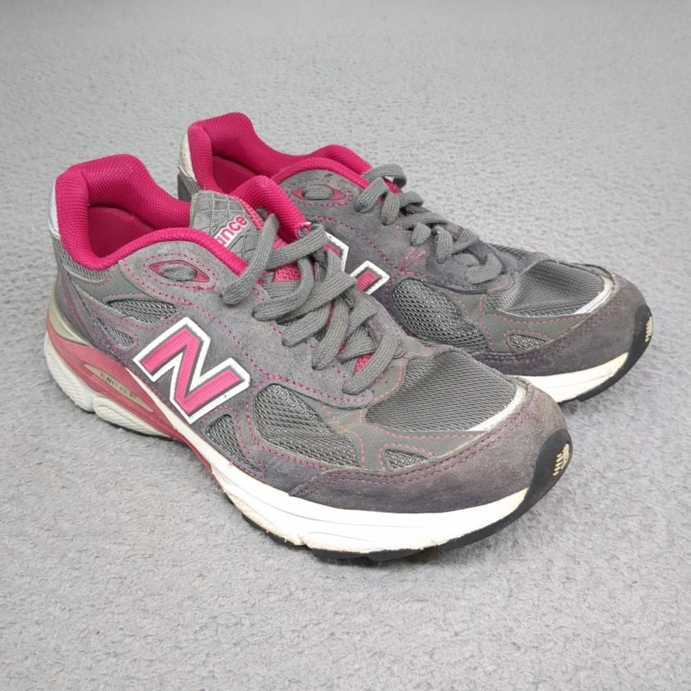 New Balance 990v3 Shoes Womens Size 7.5 AA Gray Pink Breast Cancer Running USA - Picture 2 of 16